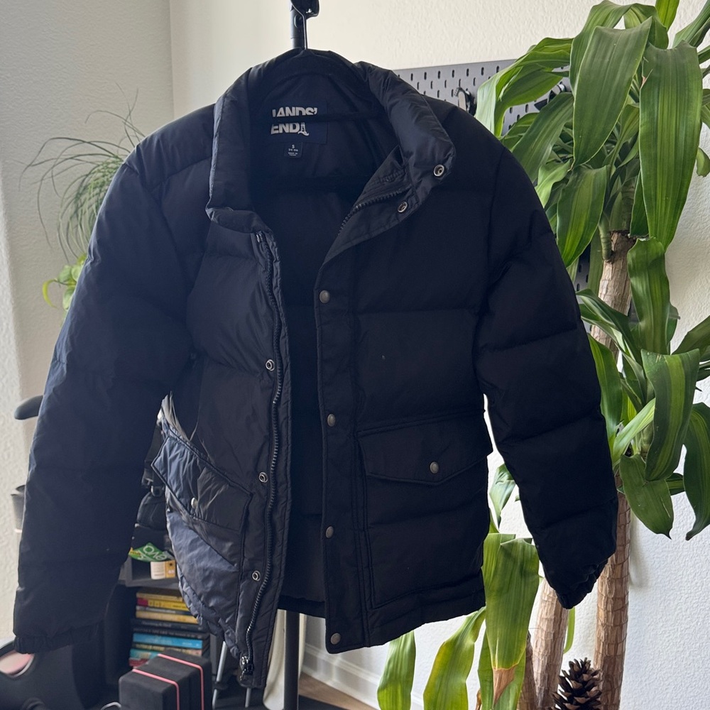 Lands' End Men's Classic Black Puffer Jacket